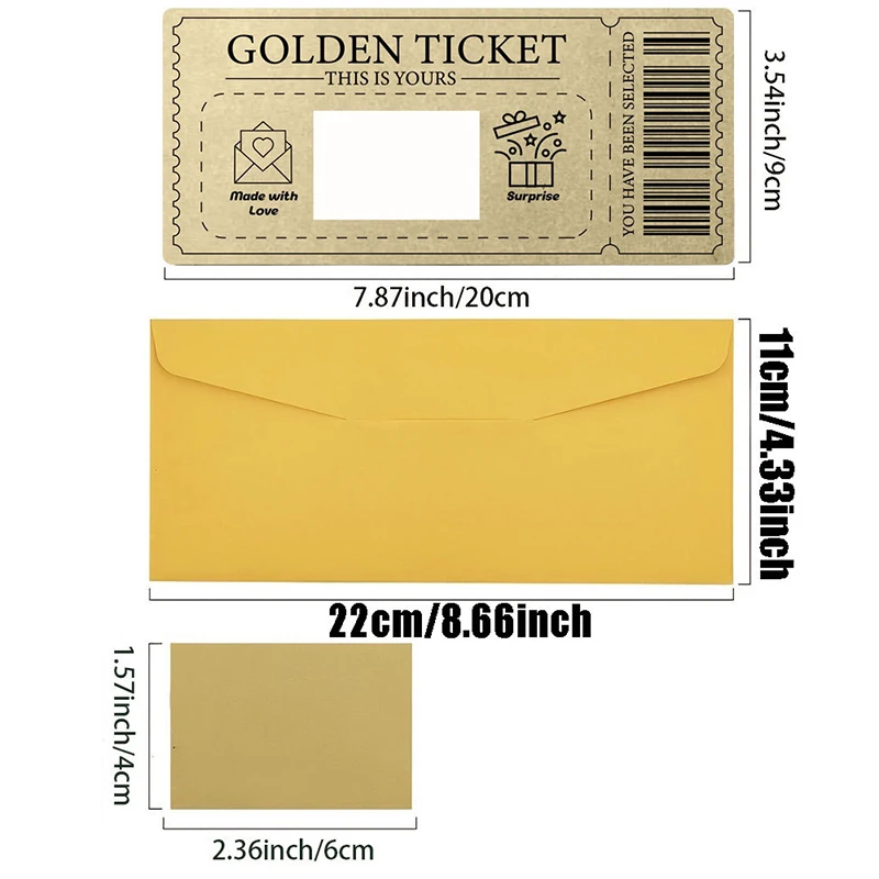 1/6/20PC Scratch Off Ticket Scratch-off Card Raffle Gift Surprise Card With Envelope Party Favor Voucher Valentine's Day Tickets