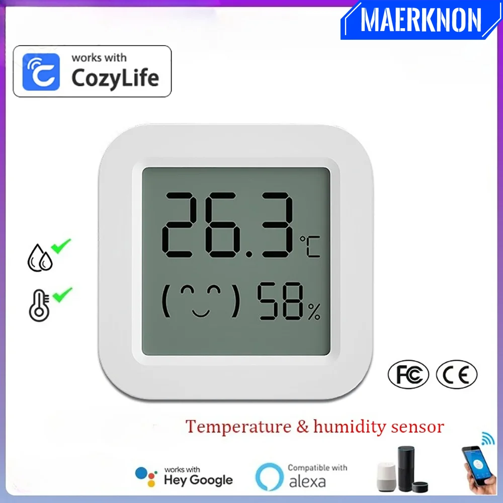 

Upgrade Mini Bluetooth Digital Display Temperature and Humidity Sensor Voice/APP Remote Control Monitor Household Accessories