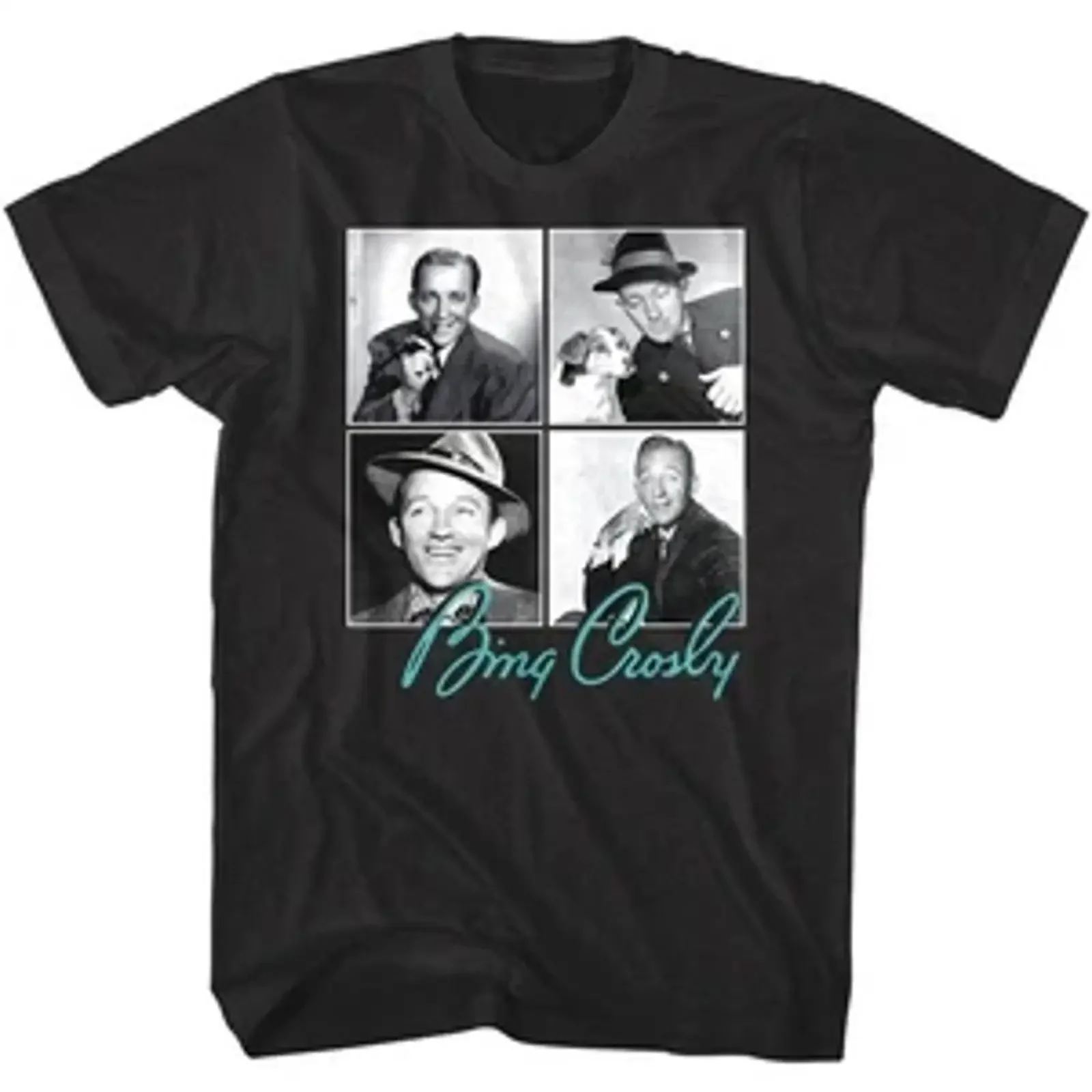 Bing Crosby Headshots Men's T Shirt vintage Washed streetwear Comfortable Casual Soft homme Slightly designer clothes Stylish