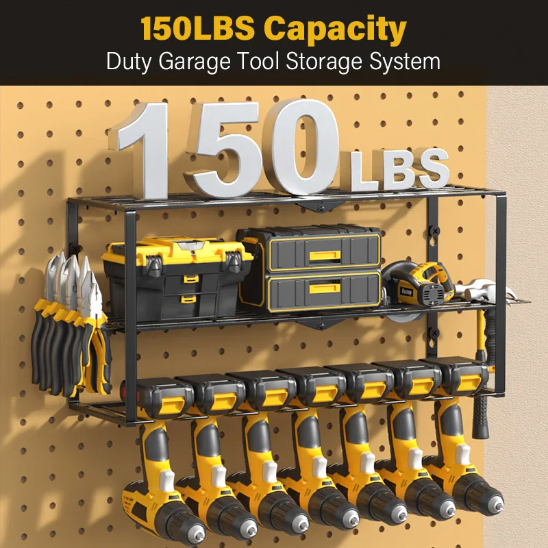 

Компактный дизайн Сверла «сделай сам» Тяжелый металлический органайзер Пегборды Инструменты Сверхмощный металлический органайзер для электроинструментов с 7-держателем для сверл,