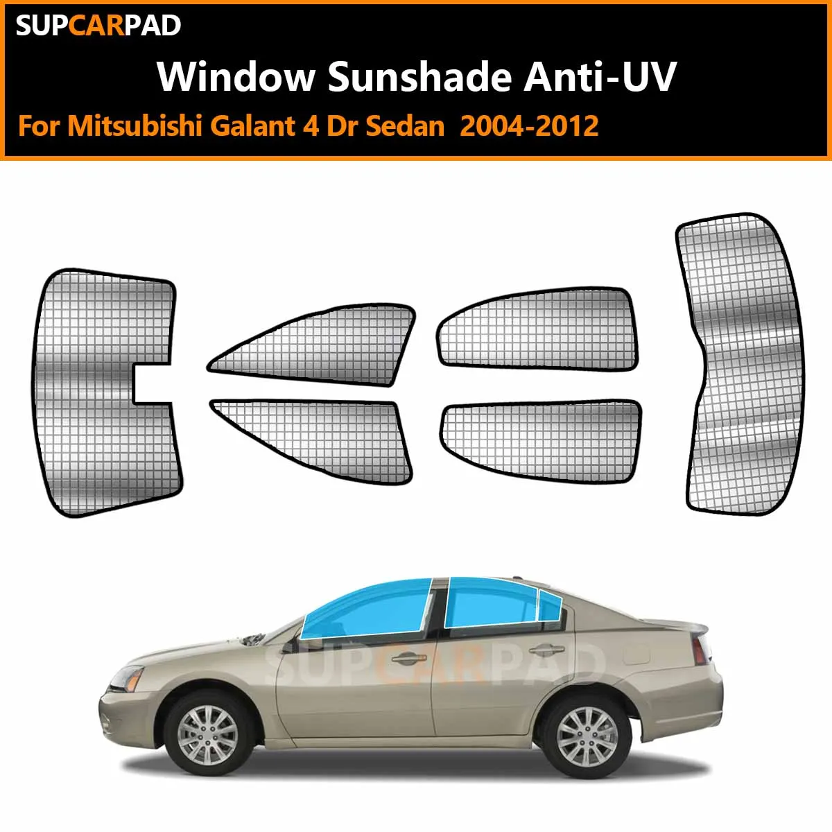 

Для Mitsubishi Galant 4-дверный седан 2004-2012: Индивидуальные солнцезащитные шторки на окна автомобиля, анти-УФ, визоры на окна, аксессуары