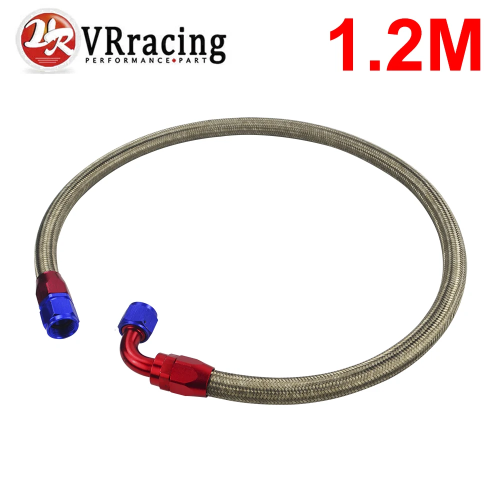 VR - 1.2METER AN10 STAINLESS STEEL BRAIDED Fuel Oil Line + STRAIGHT AN SWIVEL FITTING + 90 DEGREE SWIVEL FITTING VR3702S