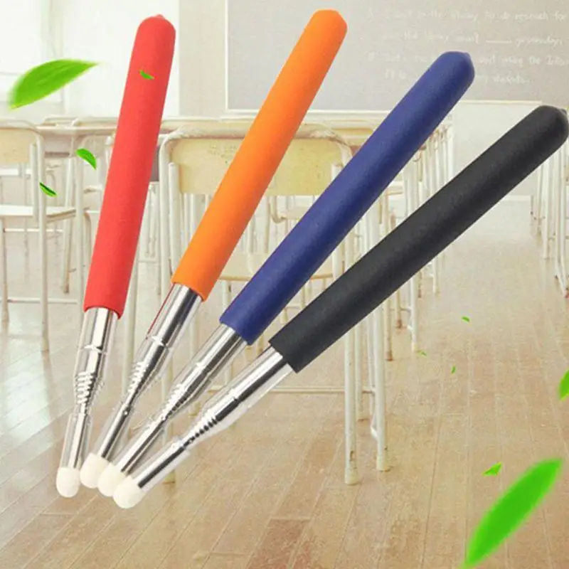 781E Teleskopik Diperluas Stainless Steel Tangan Tongkat Tongkat yang Dapat Ditarik Teaching Whiterboard Grip & Nib