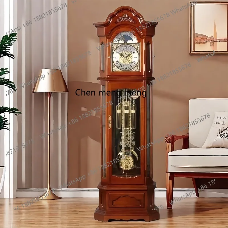 

German Helmler movement European living room floor clock on the hour Mechanical mahogany clock