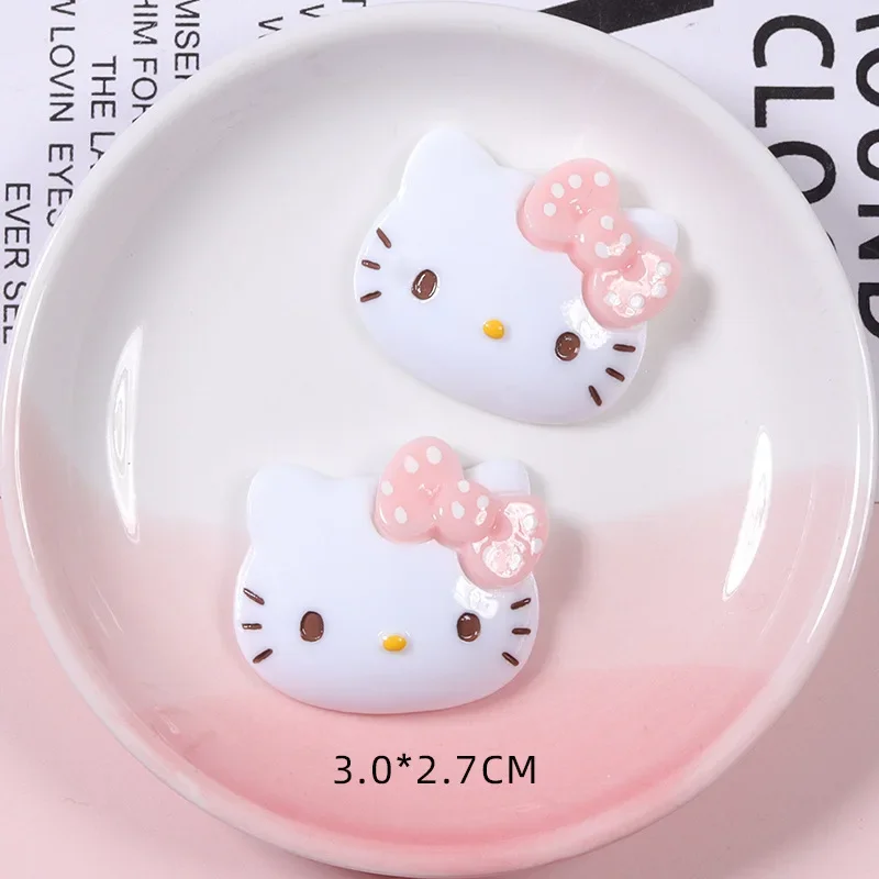 Sanrio hello kitty anime diy acessórios de resina bonito dos desenhos animados geladeira adesivo caso do telefone móvel decoração presentes para meninas