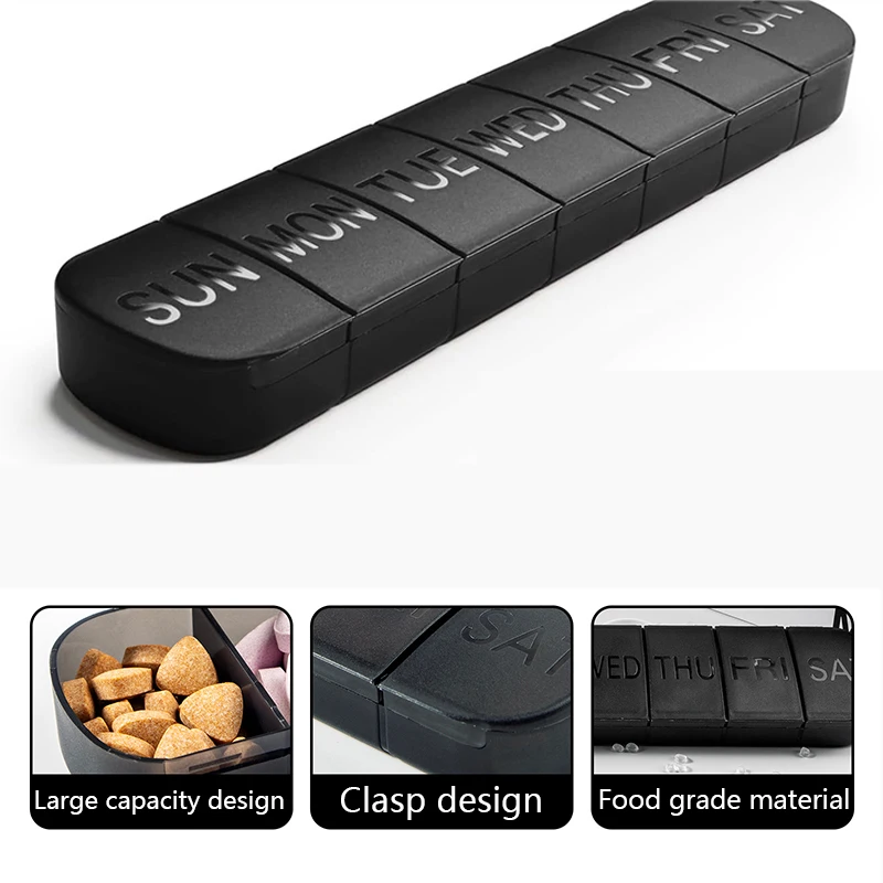 Weekly Medicine Pill's Box Pill Case Drug Dispense Mini Portable Pills Organizer Case 7 Grids PillBox Tablet Storage Container