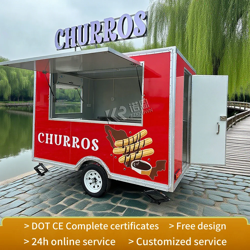 

Custom Fully Equipped Food Cart Grills Mobile Kitchen BBQ Smoker Food Trailer Concession Pizza Coffee Food Truck For Sale