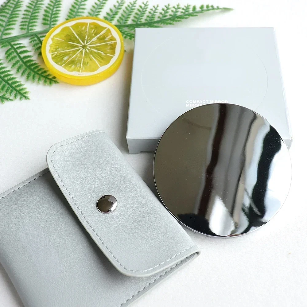 ใหม่ Rhode Haley สไตล์เดียวกันแฟชั่นผู้หญิงแบบพกพาสแตนเลสแต่งหน้ากระจกกระเป๋าพับด้านข้างเครื่องสําอาง Make Up Mirror