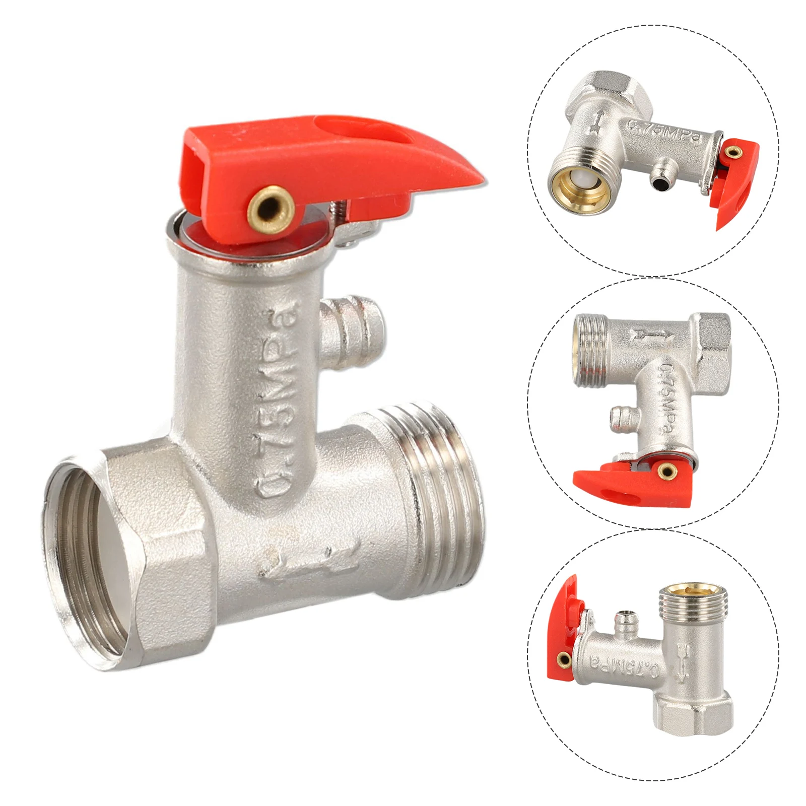 Válvula de alivio de presión de latón 0 7MPa para calentador de agua eléctrico G12 rosca DN15 adecuada para tanques de entrada de agua fría de menos de 50L