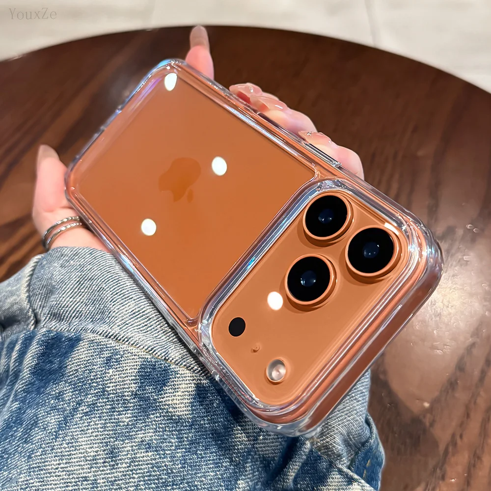 

Luxury Shockproof Transparent Armor Case For iPhone 17 16 15 14 13 12 11 Pro Max Clear Hard Acrylic Bumper Cover