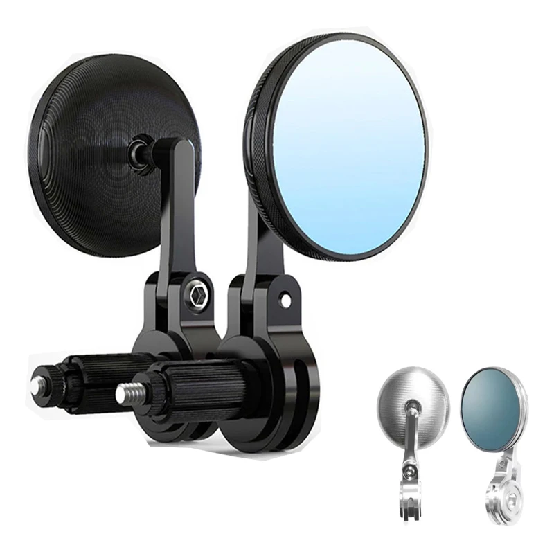 

22mm Universal Mini Motorcycle Handle Bar End Mirrors Side Rearview Mirrors Blue Glass For Honda Yamaha Suzuki Kawasaki BMW