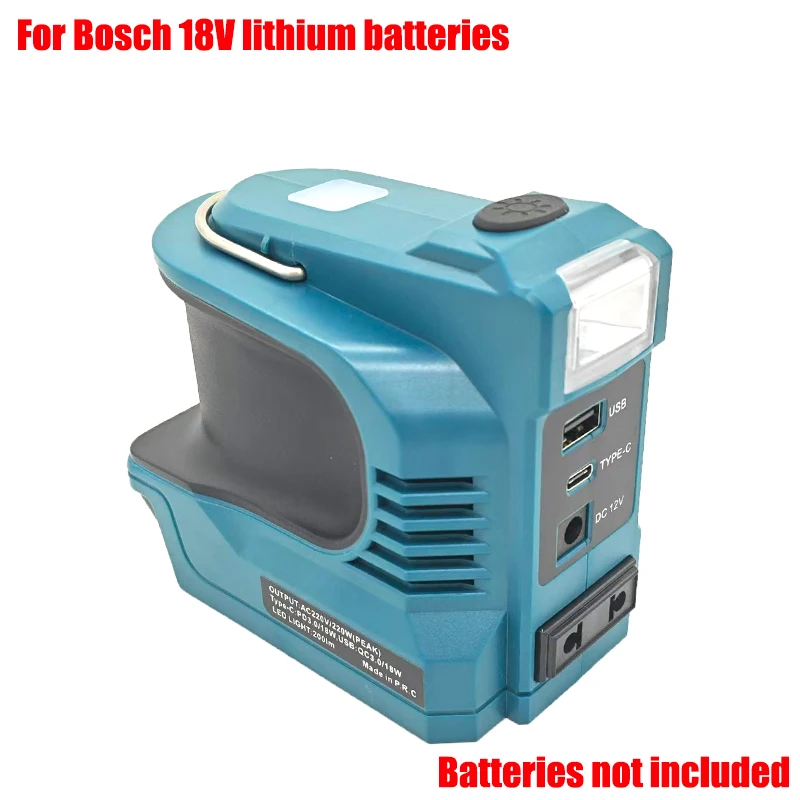 

180W Battery Inverter Converter Power Station Generator Featuring LED Lighting Compatible with For Bosch 18V Lithium Batteries