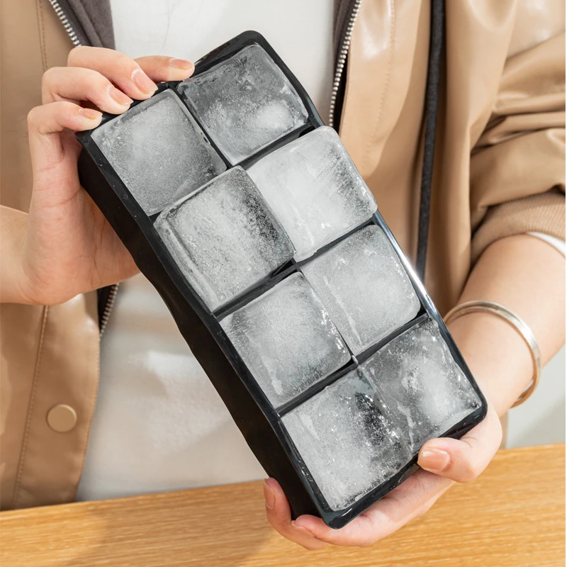 4/6/8/15 Grid Big Ice Tray Mold Giant Jumbo Large Food Grade Silicone Ice Cube Square Tray Mold DIY Ice Maker Ice Cube Tray