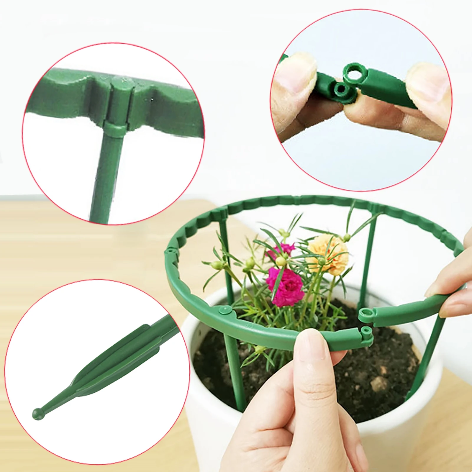 2/3/4/6PCS Plant Support Pile Frames U-shaped Flower Stand Holders Plastic Indoor Flower Plant Vine Climbing Fixing Rods