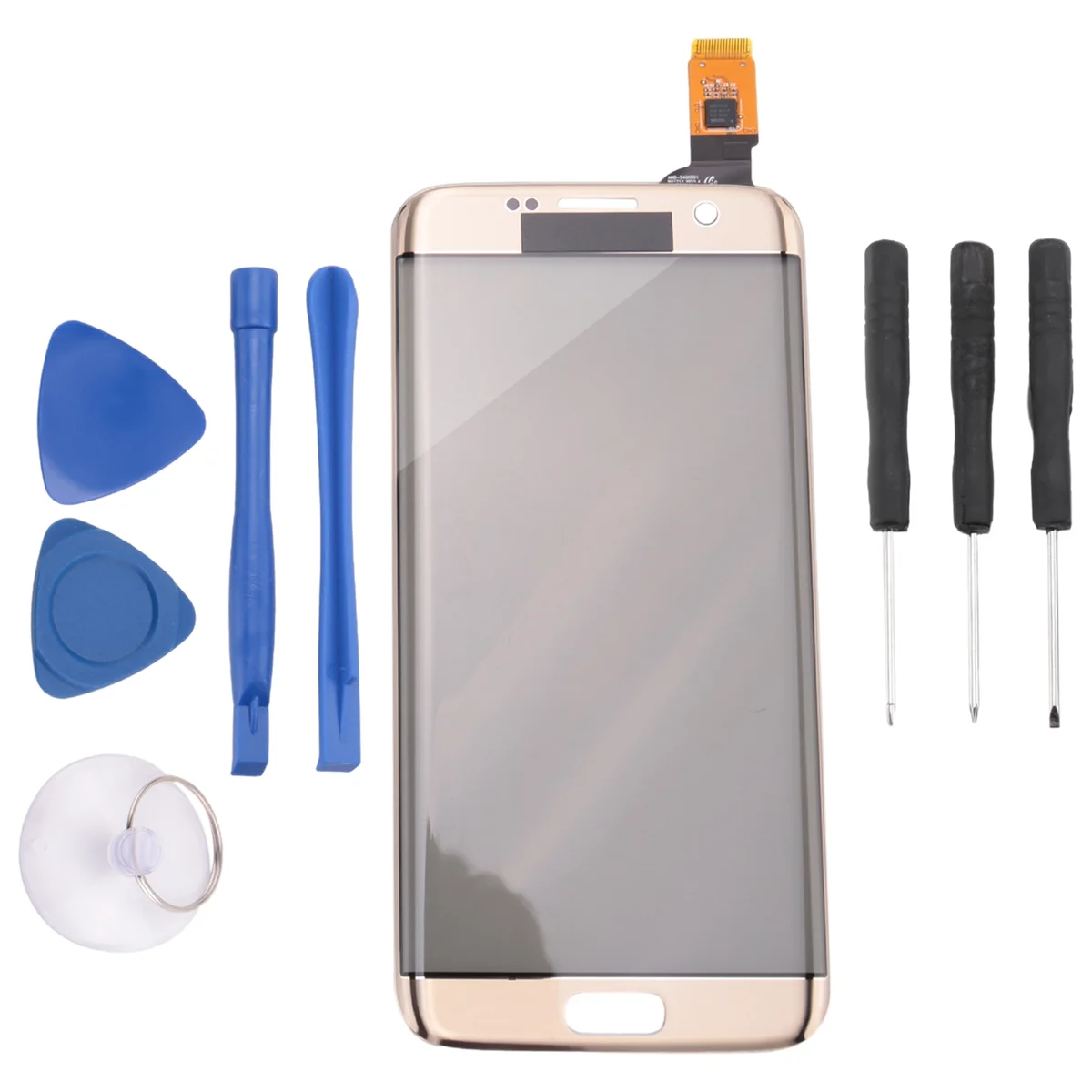 Best for Samsung Galaxy S7 Edge G935 Contact Screen Digitizer Glass with Tools Gold