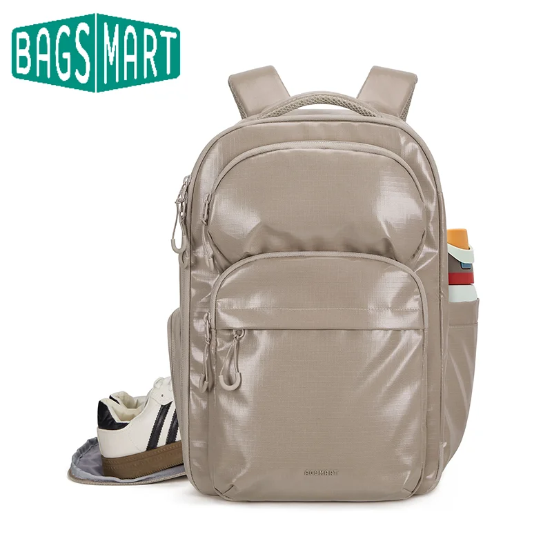 

BAGSMART мужской рюкзак водонепроницаемый рюкзак для бизнес-школы 27L мужской женский дорожный рюкзак ручная кладь