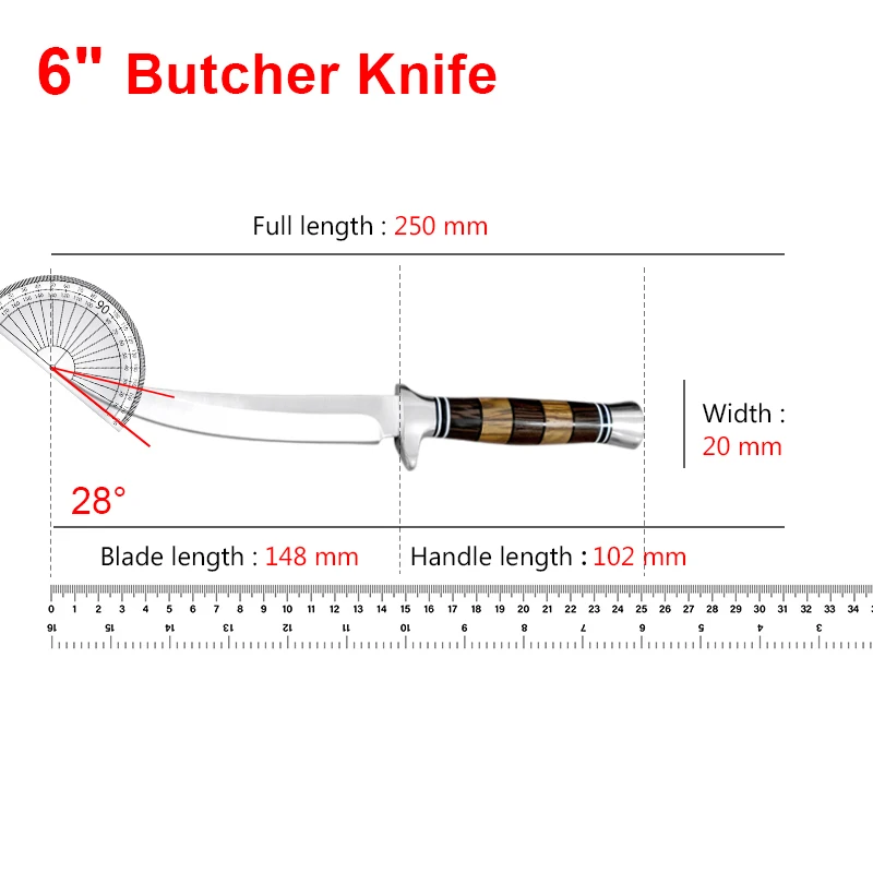 Sashime Knife Fish Filleting Knife Meat Cleaver Fish Knife Stainless Steel Wood Handle Chef Cooking Boning Knife Kitchen Knives