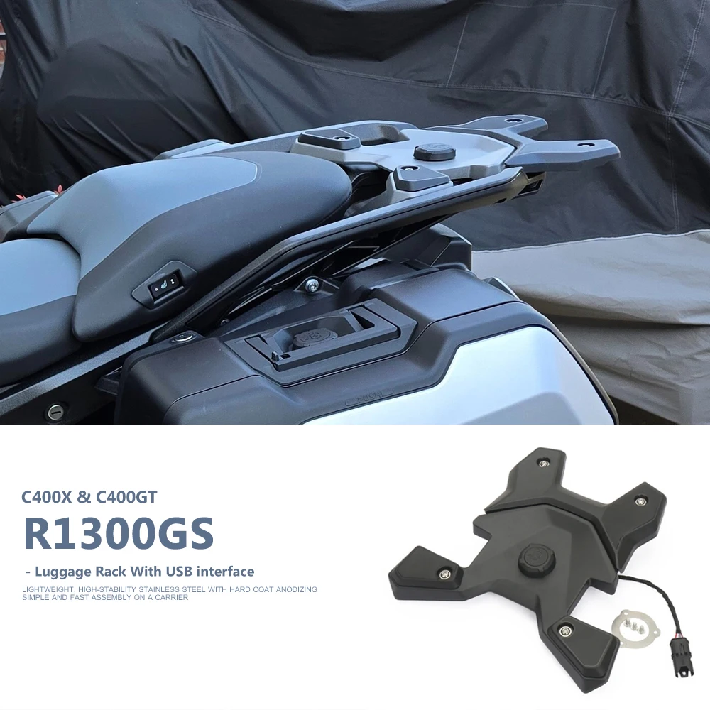 

New Rear Luggage Rack Carrier With USB Port For BMW C400GT C400X C400 GT 2025 R1300GS GS1300 R 1300 GS 2024 2023 Top Box Bracket