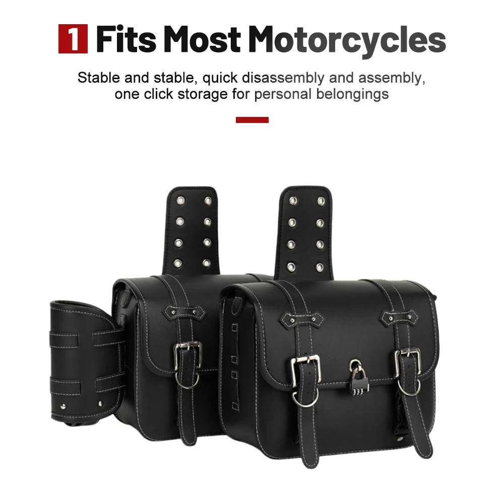 Universal Newest Motorcycle Waterproof PU Racing Race Motorcycle  Travel Bags Suitcase Saddlebags