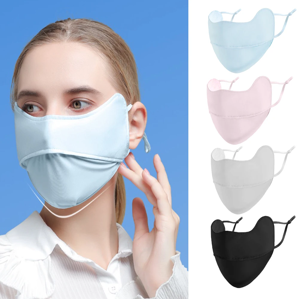

New summer UV protection mask, ice silk mask, umbrella, riding umbrella mask, women's half-face cover