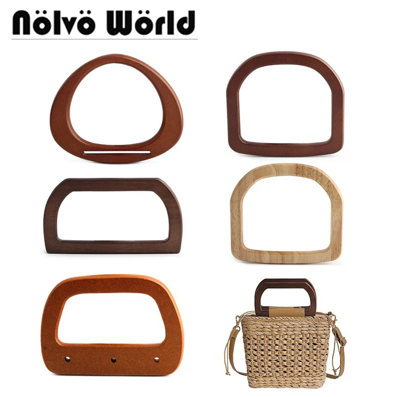 

2/4/10pcs Wooden Bag Handle D Shape Square Bag Straps DIY Handbag Parts Crochet Bag Wooden Handle New Bags Accessories