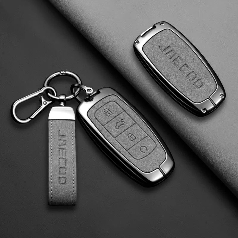 Zinc Alloy Car Smart Remote Key Case Cover Auto Protection Shell For Jaecoo J6 J7 J8 Phev 2023 2024 2025 Keychain Accessories