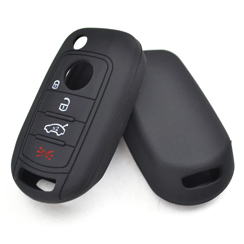 Silicone Key Case Cover For Fiat cronos Egea 500X Toro Tipo For Dodge Neon Keyless Fob Shell Skin Key Chain Holder Protector