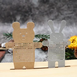 Rabbit cross stitch Scrapbook cutting carbon steel mold DIY handmade paper art embossing cutting dies 2024 new arrivals