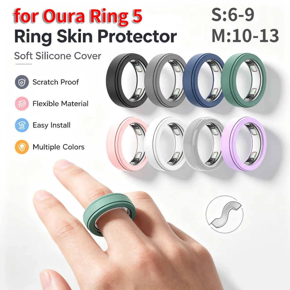 For Oura Ring 5 Scratch Proof Smart Rings Sleeve Multifunctional Shockproof Rings Bumper Covers for Daily Life Gym Workout