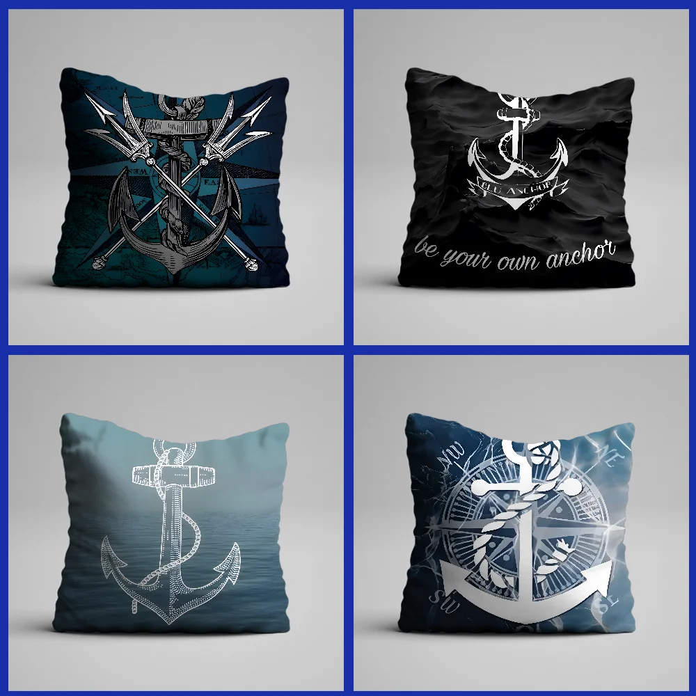 Anchor Boat Ship Wheel Pillow Case Pillowcase Home Sofa Cushions Car Cushions Office Pillow