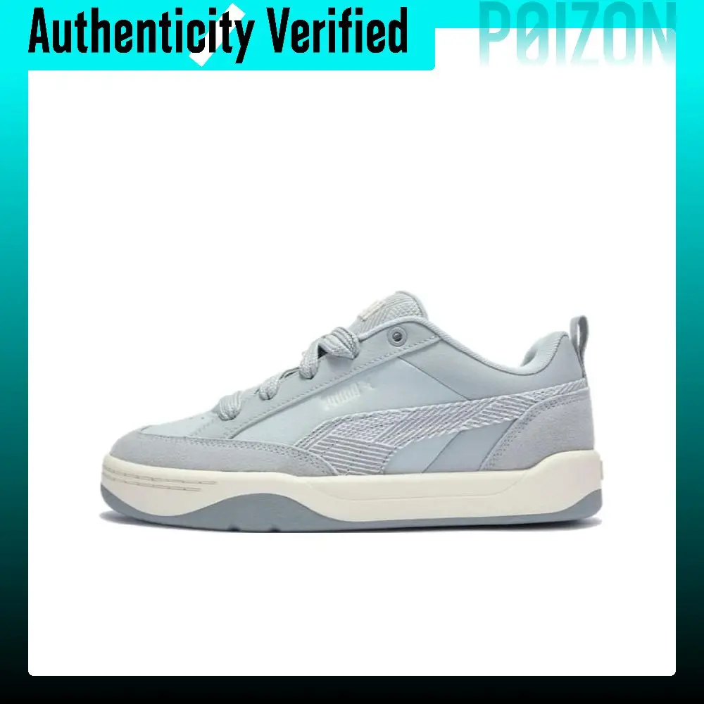 PUMA Park Lifestyle Textile, Split Cow Leather Low top Skateboard Shoes Unisex Light Gray 406463-02