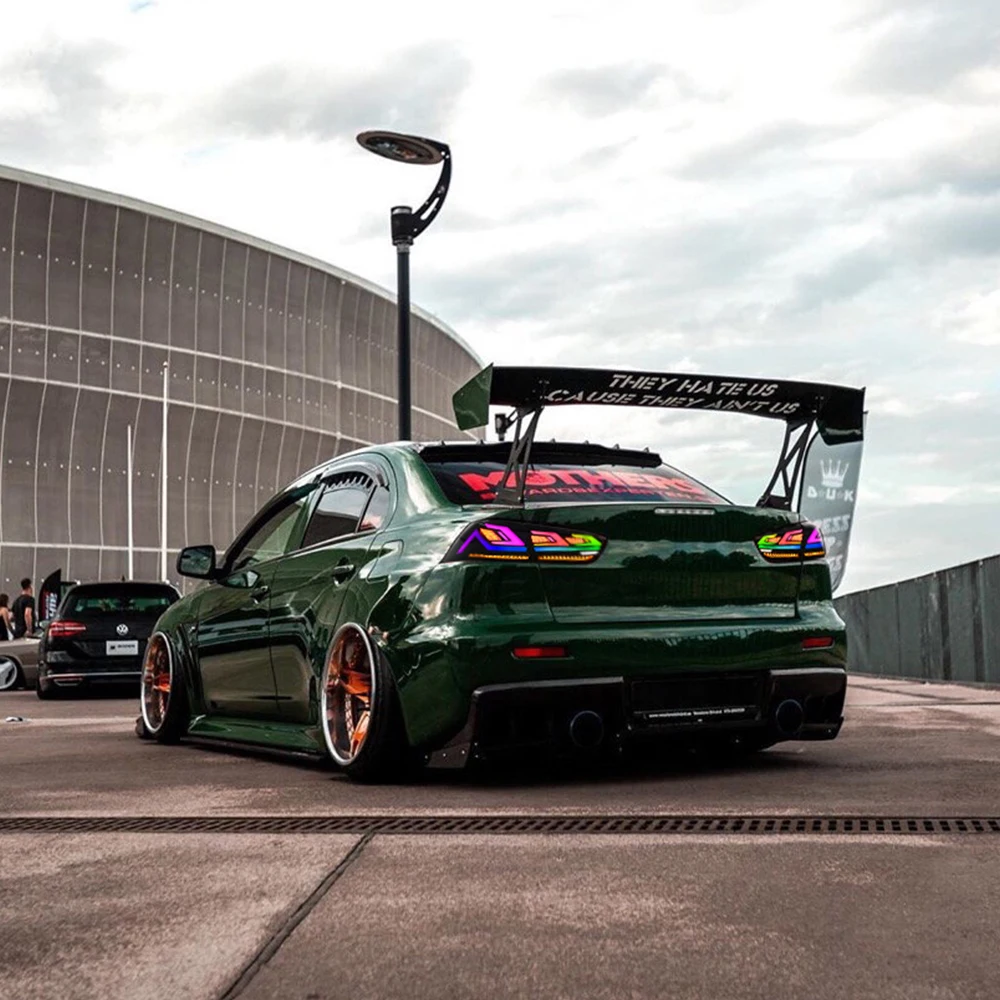 عالية الجودة 1 زوج الذيل ضوء الجمعية لميتسوبيشي لانسر 2008-2018 RGB الخلفية الضباب الفرامل ضوء الذيل مصباح #3