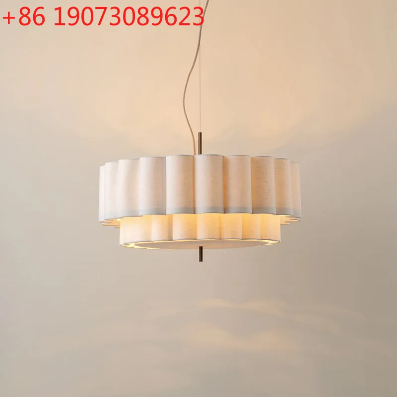 

Modern Wabi Sabi Fabric E27 Pendant Lamps Fabric Chandelier For Living