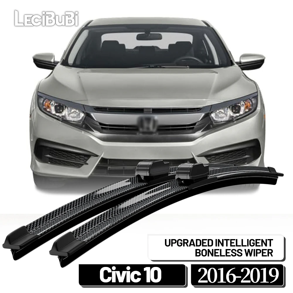 Für Honda Civic 10 2016-2019 2017 2018 2 stücke Frontscheibe Wischer Klingen Scheibenwischer Carbon Faser