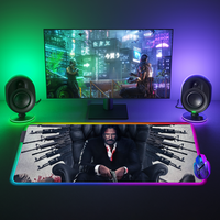 Keyboard Pad Backlit Mousepad Rgb Mouse Pad 900x400 John Wick Deskmat LED Gaming Desk Accessories Anime Mouse Mats Mause Gamer