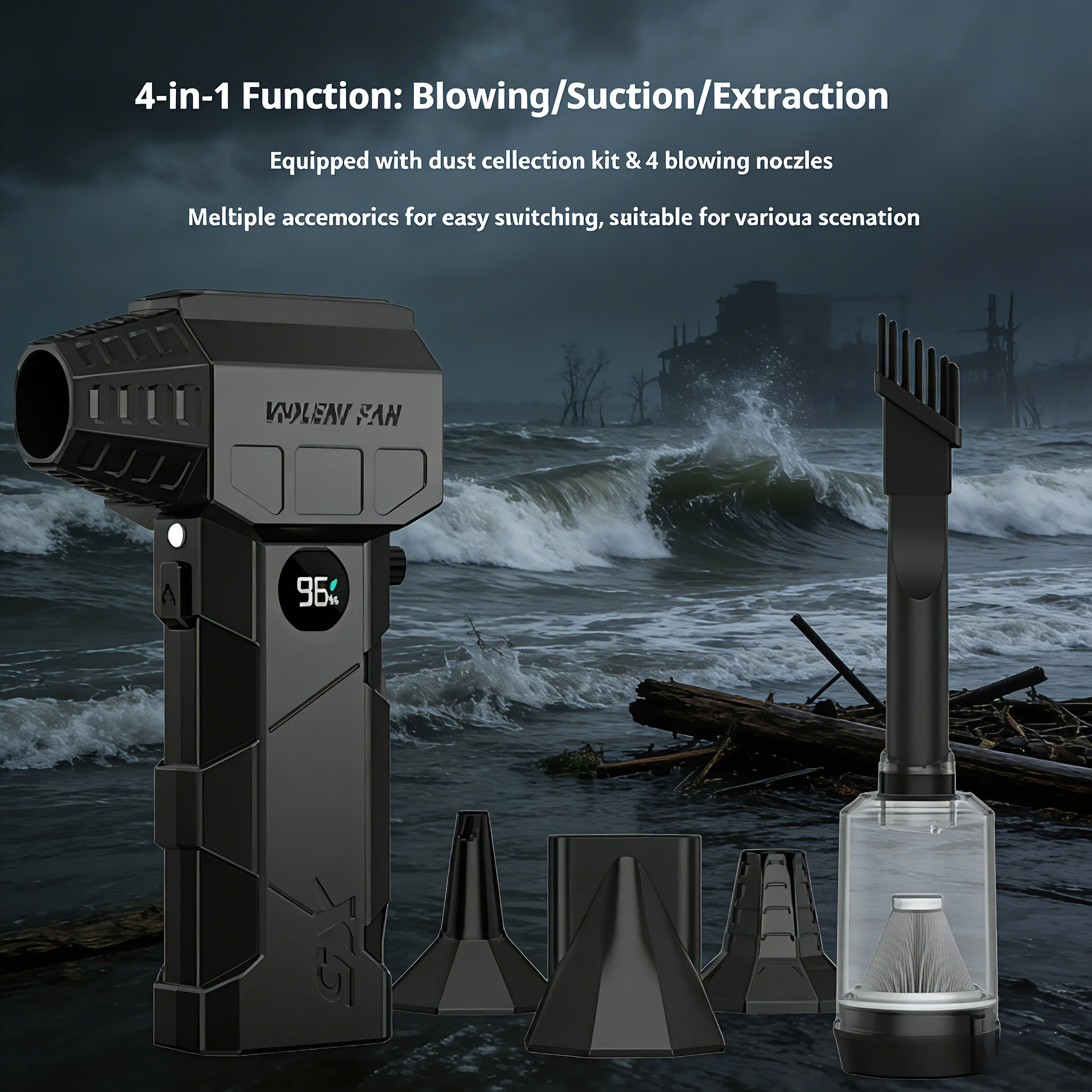 

✨ X5 Portable High-Speed Fan | 990K RPM 150W Strong Wind – 6000mAh Rechargeable Pro Tool