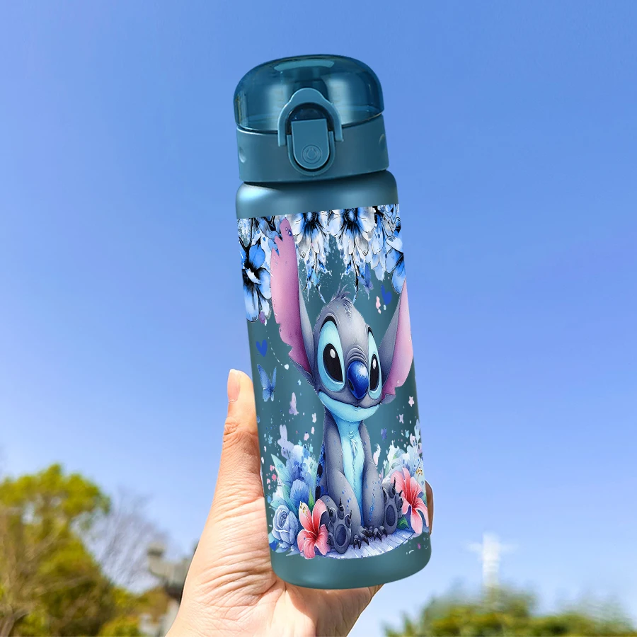 ขวดน้ำพลาสติกลายดอกไม้ดิสนีย์สติทช์ 26 ออนซ์ 1 ชิ้น แก้วน้ำสำหรับเล่นกีฬากลางแจ้ง ของขวัญวันเกิด/งานเลี้ยงรับปริญญา