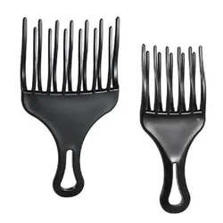 1pc Insert Afro Hair Pick Comb Wide Comb Teeth Hair Fork Brush Man Oil Head Hair Plastic Gear Comb Curly Afro Hairdressing Tools