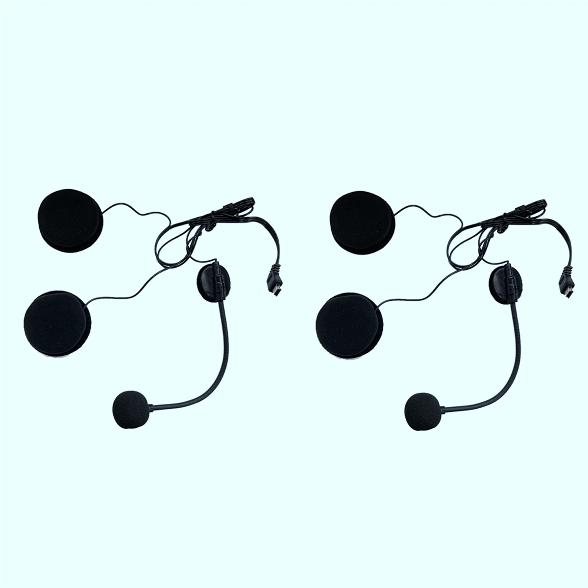 

2X Motorcycle Helmet Bluetooth Headset Microphone Speaker Headset Accessories for Half-Helmet