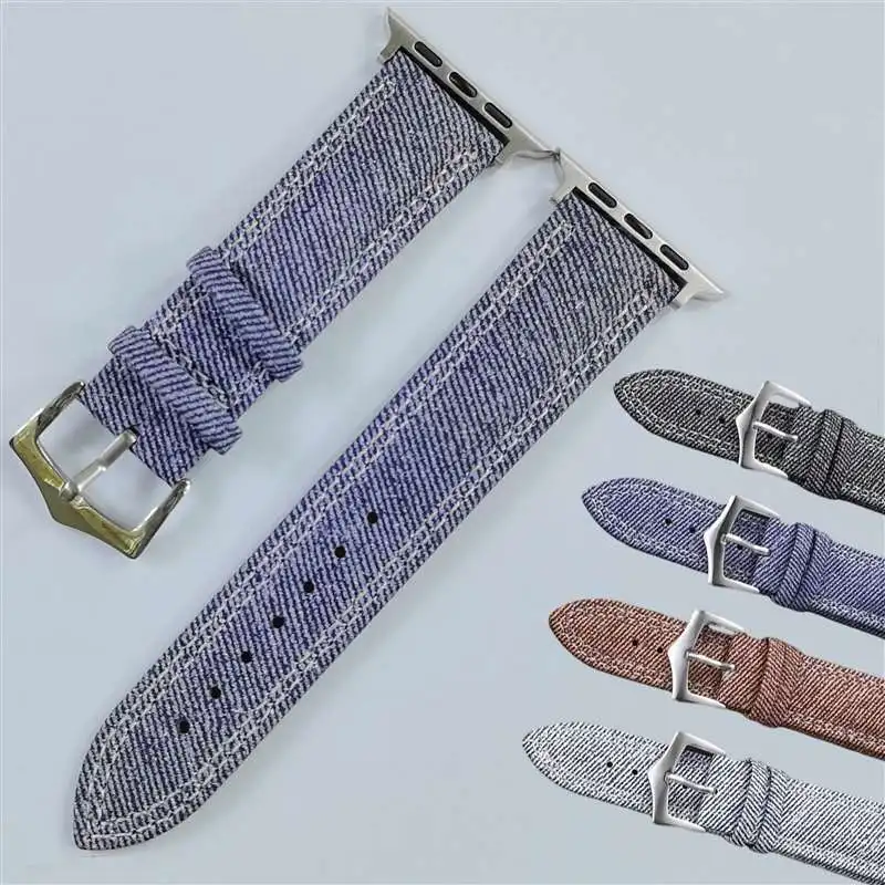 Correa de nailon + piel de vaca para Apple Watch Ultra 2 Band S10 46mm 42mm 45mm 40mm 41mm 44mm correa para iWatch Series 9 8 7 6