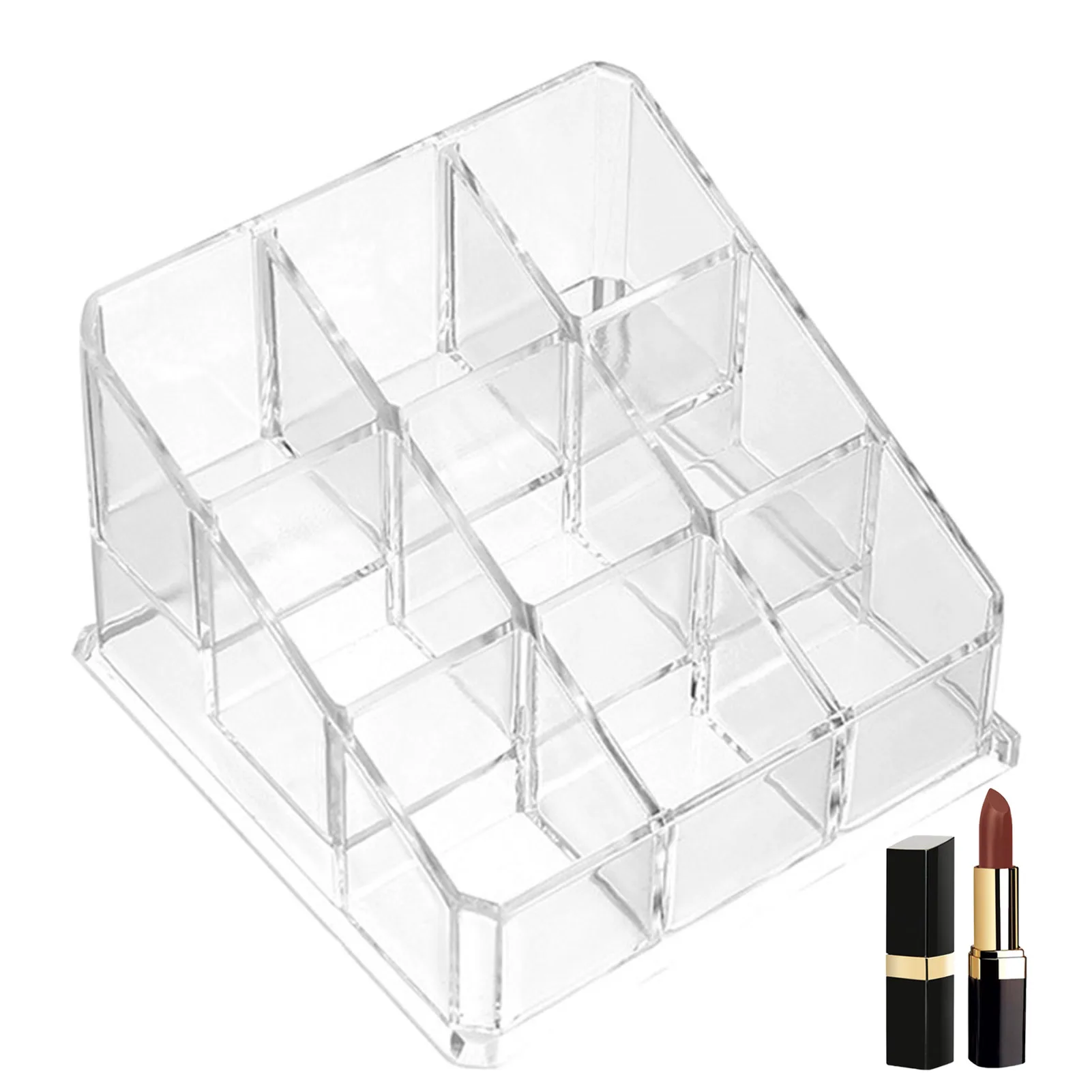 Clear 9/24/36/40 Grids Acrylic Makeup Organizer Lipstick Holder Display Rack Case Cosmetic Nail Polish Make Up Organiser Tool