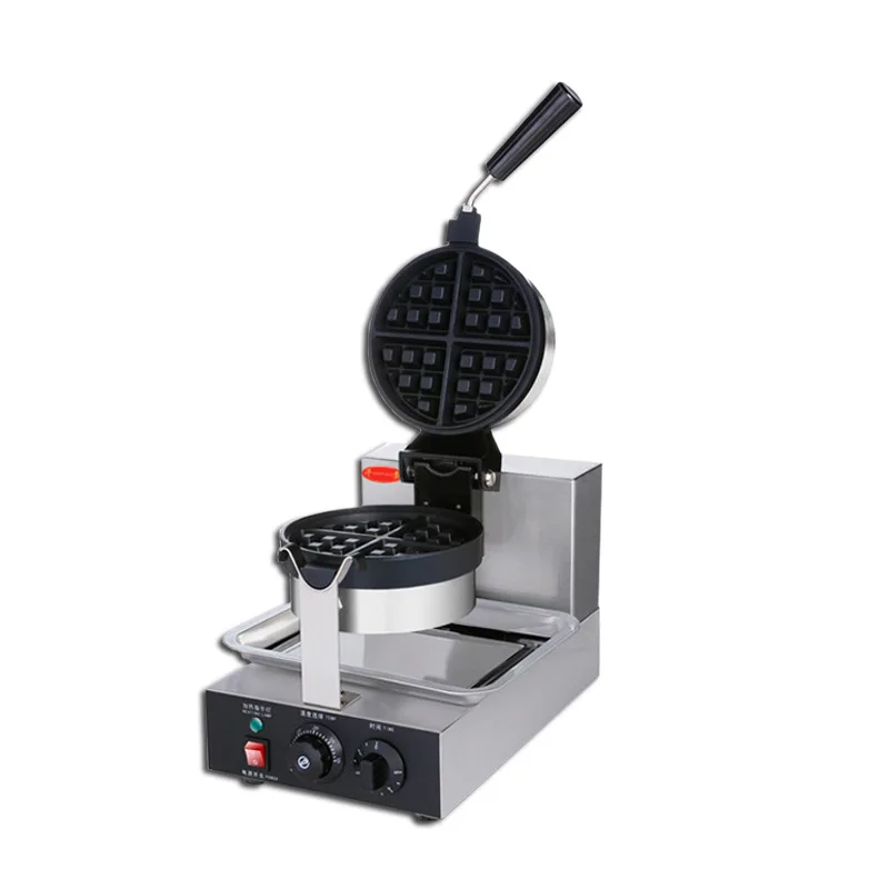 Waffle Machine Cross-Border Single-Head Knob Rotary Waffle Baker Commercial Electric Heating Checkered Cake Entrepreneurial