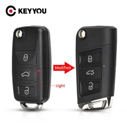 KEYYOU Modified Replace 3 Buttons Flip Remote Car Key Case Shell For VW Volkswagen Golf Passat MK4 Seat Altea Alhambra Ibiza