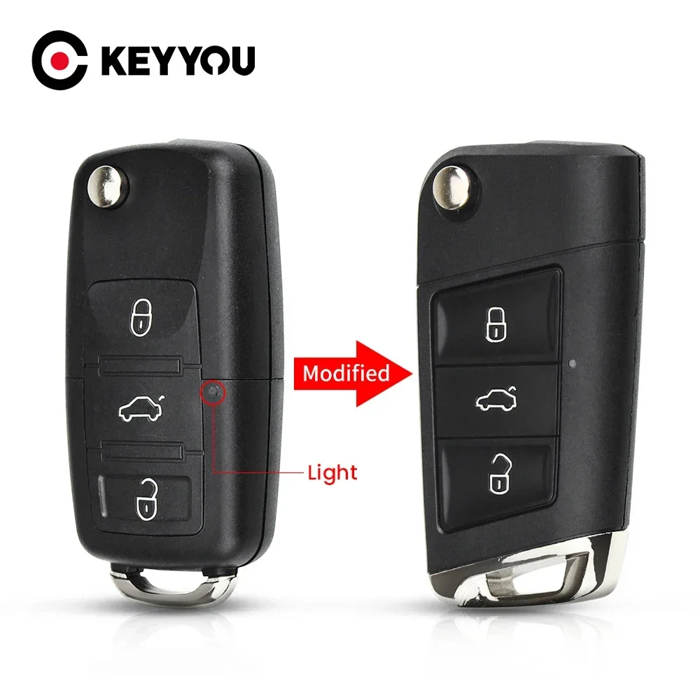 KEYYOU Remote Car Key For VW Volkswagen Passat B5 B6 Golf 4 5 6 Polo Touran Seat Skoda Jetta CC Beetle Bora Octavia MK5 MK4