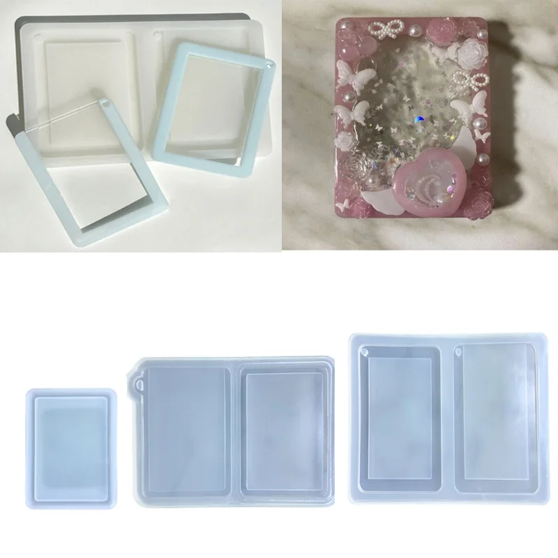 Silicone Pendant Mould Geometry Mirror Quicksand Photo Frame Epoxy Mold for DIY Resin Decorative Crafts Jewelry Making Supplies