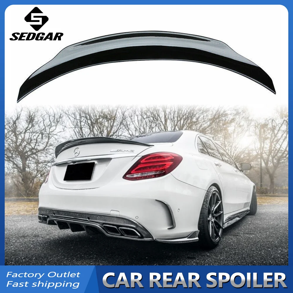 

W205 Spoiler For Mercedes Benz C-CLASS/C43/C63 W205 2015-2021 Sedan 4 Door PSM Style Rear Spoiler Gloss Black Or Carbon Fibre