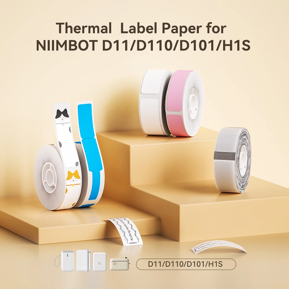 

9 Rolls Label Sticker White Color Label Self Adhesive Thermal Paper for Niimbot D11 D110 D101 H1S Home Kitchen Office Marker