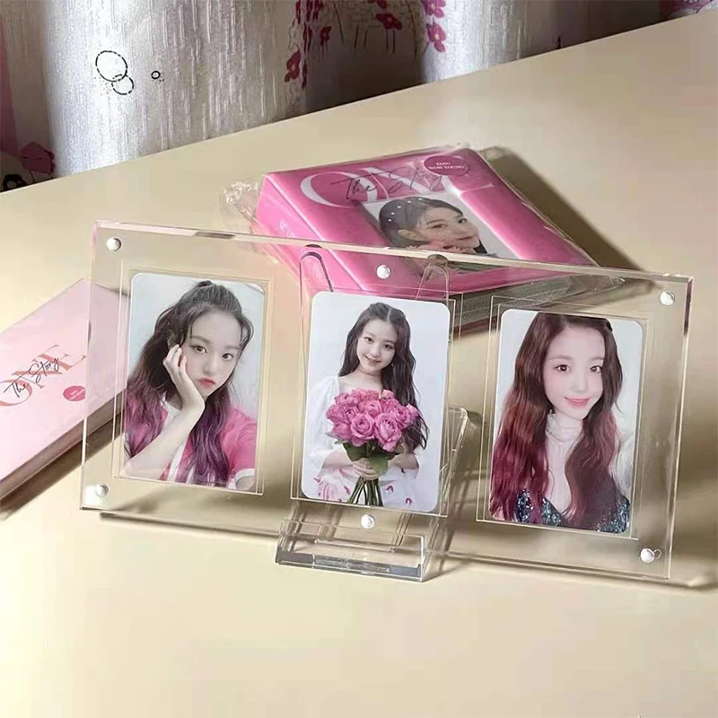 Kpop Photocard Holder Acrylic Photo Frame Idol Star Card Collect Book Kpop Picture Display Stand Desktop Decoration 아크릴 액자