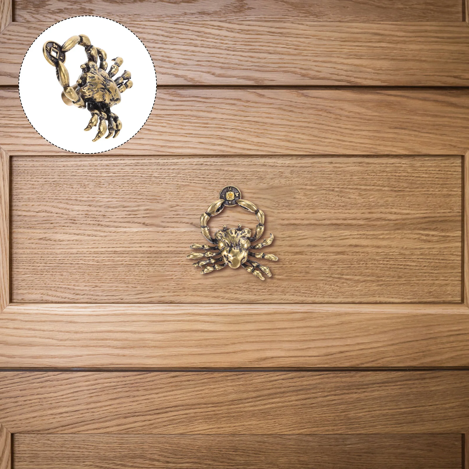 

Brass Crab Cabinet Handle Vintage Decorative Knob For Kitchen Dresser Drawer Wardrobe Furniture Hardware Ocean Theme Pull
