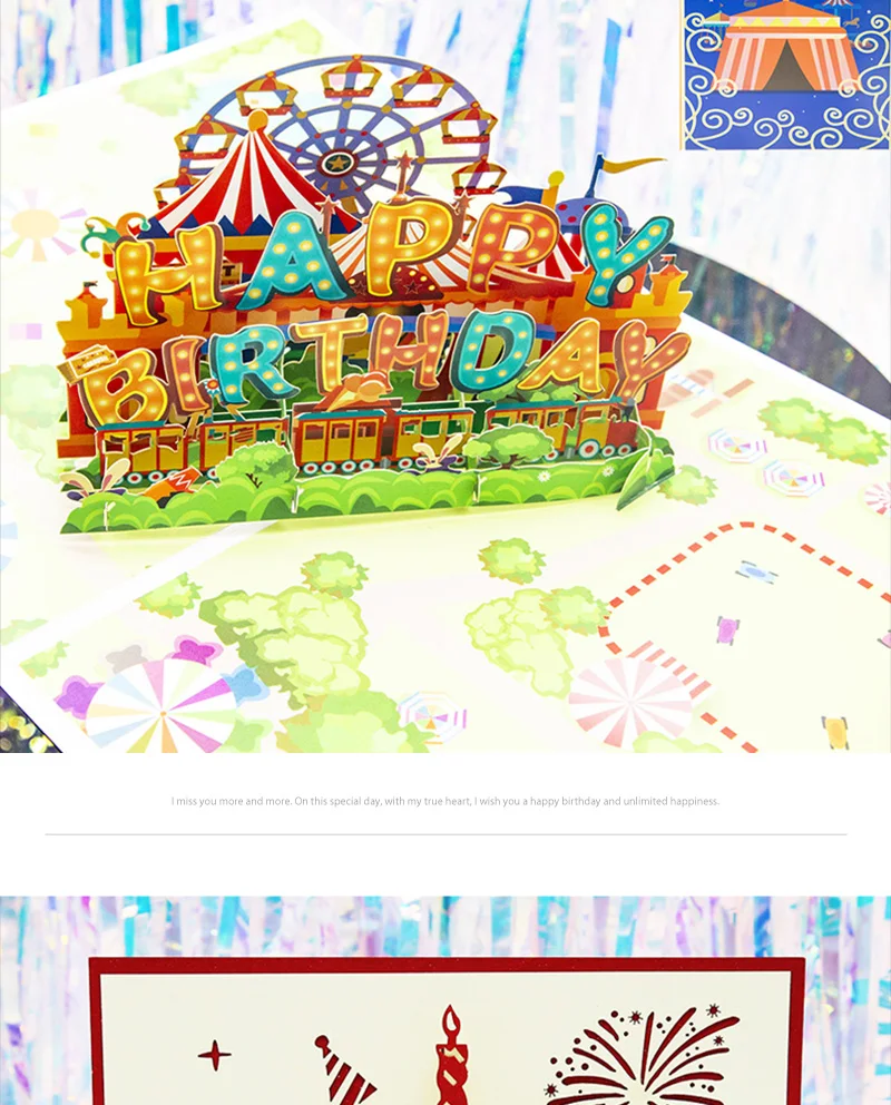 Biglietti Auguri Pop Up 3D Compleanno Con Torta E Regalo – Set Con Buste Gialle – Inviti Originali Per Bambini E Adulti - 4